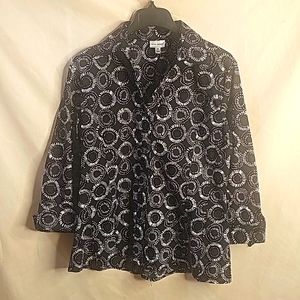 Harvē Bernard Women shirt, Size X-Large, Color: Black and white